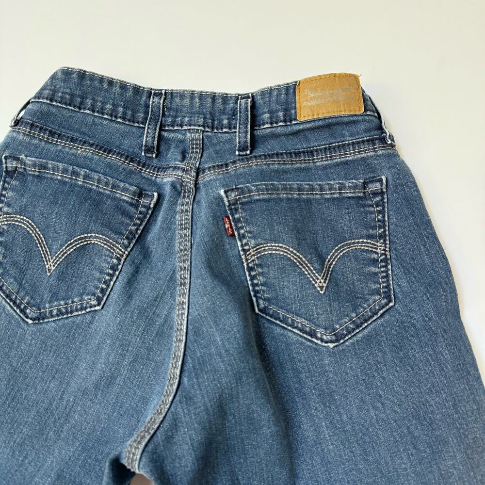 Levi's Cotton Boyfriend Capri Mid Rise Dark Wash Stretch Denim Jeans Women's 8 - Picture 9 of 11